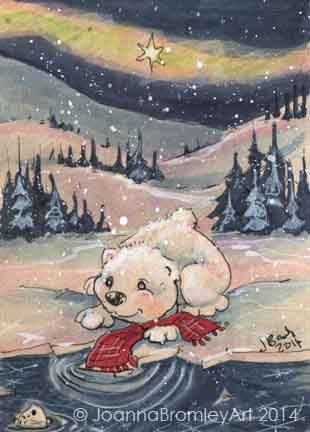 Polar Bear with Scarf by Joanna Bromley